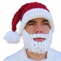 Masque de Père Noël bonnet rouge à barbe blanche pour adulte